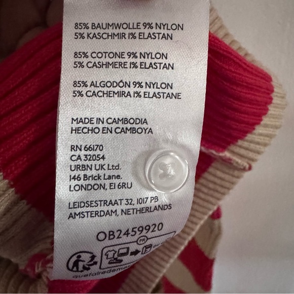 Maeve Sweetheart Cream Ribbed long sleeve crew neck Cardigan sweater XS - Picture 7 of 10